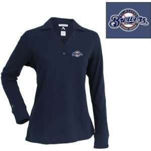  Milwaukee Brewers Womens Fortune Polo by Antigua   Navy 