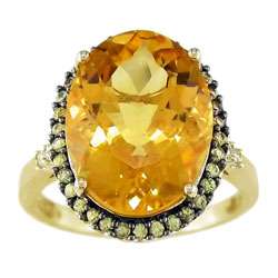 14k Yellow Gold Citrine & Yellow Sapphire Ring  