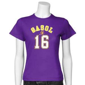   Ladies Purple #16 Pau Gasol Slim Player T shirt