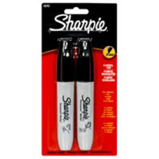 Sharpie Marker Sanford sharpie permanent marker black, chisel tip   2 