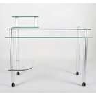 RTA Home and Office Clear Glass and Aluminum Computer Desk with 