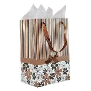   Bowtie & Handle Gift Bags with Tissue Paper   Brown