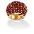 Palm Beach Jewelry Gold Plated Round Garnet Dome Ring   Size 6