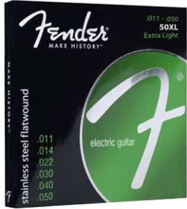 FENDER® STAINLESS FLATWOUND ELECTRIC GUITAR STRING 50XL 717669972622 