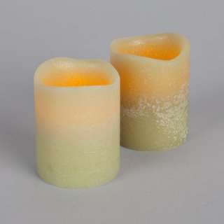 NEW Flameless LED 2 Pk Candles Scented Melted Look Top Edge 2 x 2.5 
