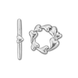  Sterling Silver Hearts Toggle Clasp Arts, Crafts & Sewing