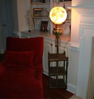 Antique Piano Organ Floor Lamp Three Shelf Stand  USA 