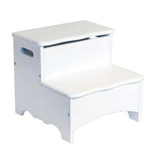 Guidecraft Kids Step Stool   Classic White Storage Step Up in White 