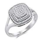 ApexJewels Diamond Anniversary Ring Micro Pave 10k White Gold 