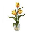   Nearly Natural Yellow Tulips Liquid Illusion Silk Flower Arrangement