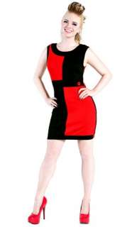 Sourpuss Mod Mini Dress 60s Rockabilly Twiggy Red/Black  