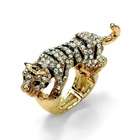 PalmBeach Jewelry Multi Crystal Gecko Stretch Ring