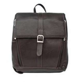 Piel Leather Slim Laptop Computer Backpack   Chocolate   Chocolate 