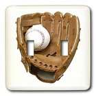 3dRose LLC Kids Stuff   Baseball Glove   Light Switch Covers   double 