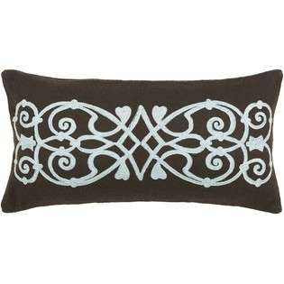 Rizzy Home Set of 2 Throw Pillows with Embroidered Details in Brown 