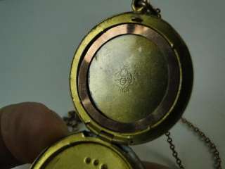   Gold Plated Necklace Pendant Locket Crescent Moon Star  