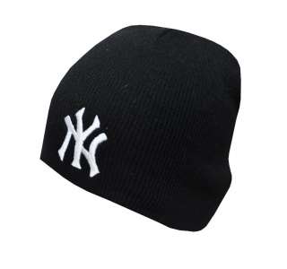 Ny New York Yankees,Black , No roll Beanie , Winter Hat  