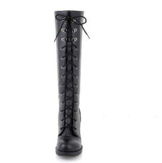 NWT womens lace up high heel knee high boots shoes  