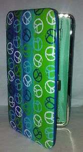 Women Teens Clutch Wallet   Peace Signs   6 Styles Available 