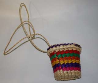 Handmade Mexican Coin Purse Art Craft Palm Made  