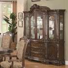 Coaster China Cabinet Buffet Hutch with Carved Detail in Brown Cherry 