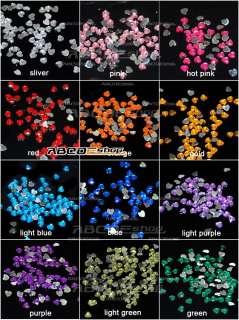 New 1000 Heart Glitter Crystal Nail Art Rhinestones  