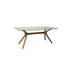   alvarado rectangular dining table with glass top in cappuccino finish