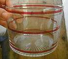 VINTAGE RUBY RED FROSTED GLASS ICE BUCKET HORSE/MAN  
