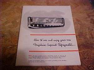 1950 FRIGIDAIRE IMPERIAL REFRIGERATOR USE & CARE MANUAL  