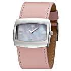 Joy Watches JW526 Semi Rectangulares Pink Mother of Pearl Dial Leather 