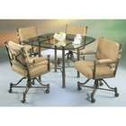 Pastel Furniture Carmel 5 Piece Dining Set with Caster Chairs