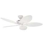   23979 Bayview 54 Inch Five Blades Ceiling Fan, White Wicker Palm Leaf