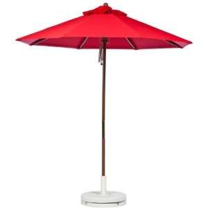   Red Acrylic Indonesian Wood Patio Market Umbrella 