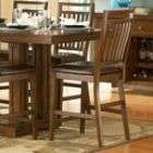Oxford Creek 24 in. H Counter Height Chair in Medium Oak Finish (Set 