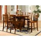   Elegant 5PC Set with Oval Counter Height Table and 4 wood seat stools