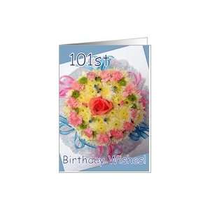  101st Birthday   Floral Cake Card Toys & Games