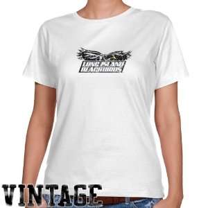 LIU Brooklyn Blackbirds Ladies White Distressed Logo Vintage Classic 