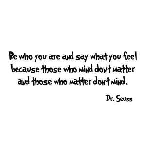  Dr Seuss   Be Who You Are, Vinyl Wall Art Quote   FREE 