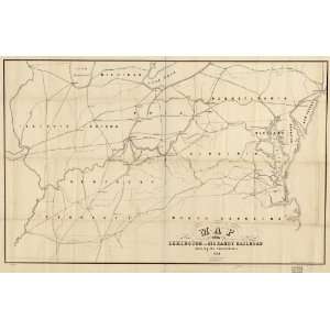    1853 Map of Lexington and Big Sandy Railroad