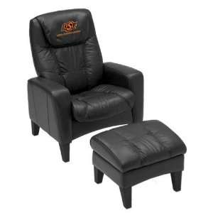  Oklahoma State OSU Cowboys Leather Casual Chair & Ottoman 