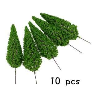    10pcs Green Scenery Landscape Model Cedar Trees 11cm Toys & Games