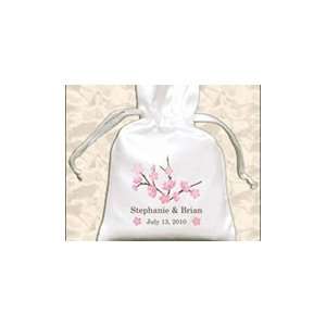   Bags Personalized Drawstring Favor Bags with Cherry Blossom Design