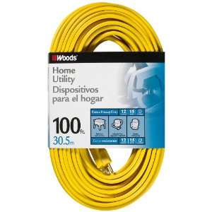  Woods 839 SPT 3 12/3 Flat Utility Extension Cord, Yellow 