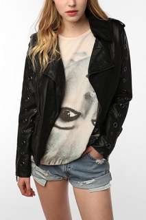 UrbanOutfitters  Members Only Faux Leather Eyelet Moto Jacket