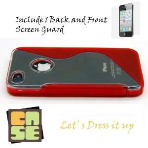 Case Square Red Clear S Style with Open Logo Design 