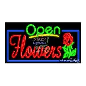 Flowers Neon Sign 20 inch tall x 37 inch wide x 3.5 inch deep outdoor 