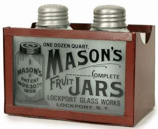   Nov 30th 1858 Canning Fruit Jar Salt Pepper Shakers Red CADDY  