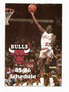 1985 86 Chicago Bulls Basketball Schedule Michael Jordan 2nd Year NM 