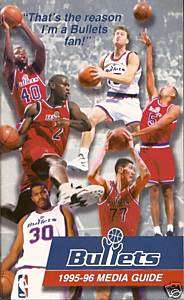 WASHINGTON BULLETS 1995 96 NBA BASKETBALL MEDIA GUIDE  