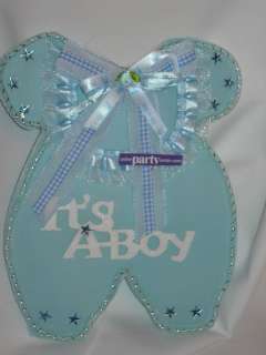 BOY BABY SHOWER BABY FOAM OUTFIT CENTERPIECE 9 IN BLUE  